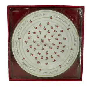 HALLMARK APPRECIATION PLATTER PLATE GRATEFUL THANKFUL HEART CHERRIES 12 INCH